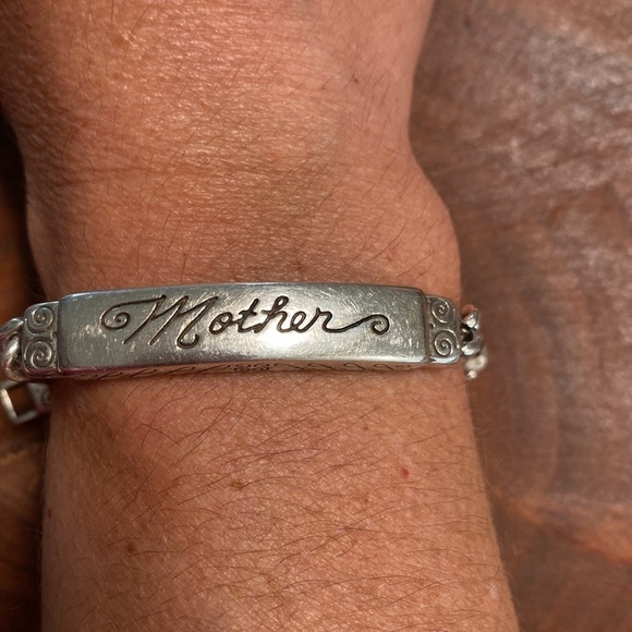 BRIGHTON vintage‎ “Mother” etched silver ID style link bracelet - Picture 4 of 5